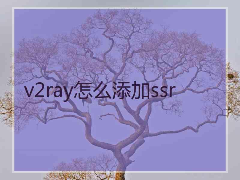 v2ray怎么添加ssr