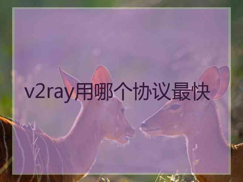 v2ray用哪个协议最快