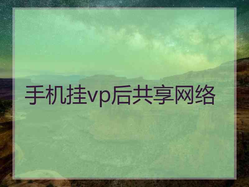 手机挂vp后共享网络