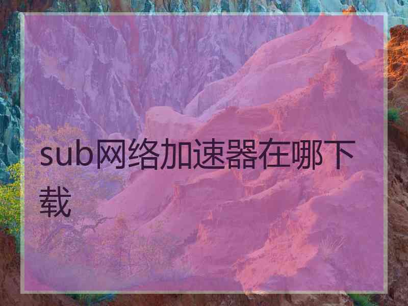 sub网络加速器在哪下载