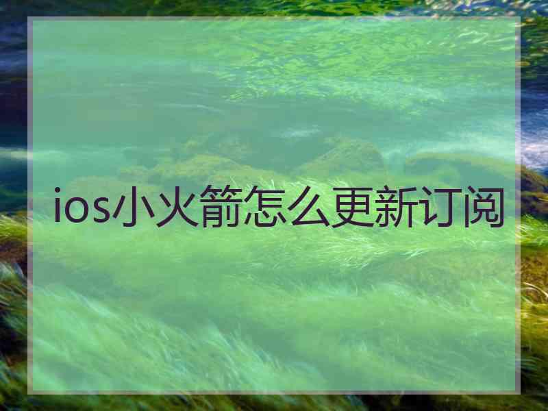 ios小火箭怎么更新订阅