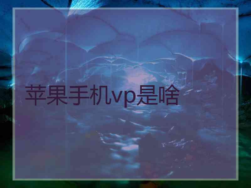 苹果手机vp是啥