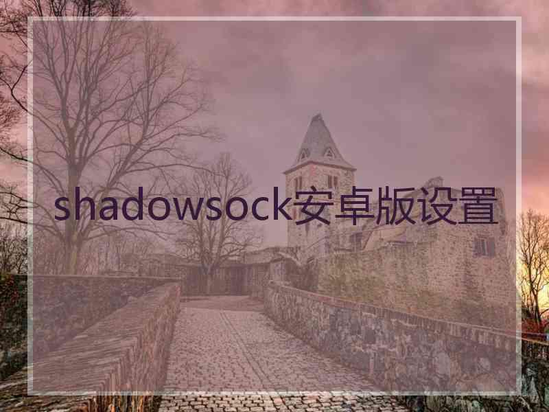 shadowsock安卓版设置