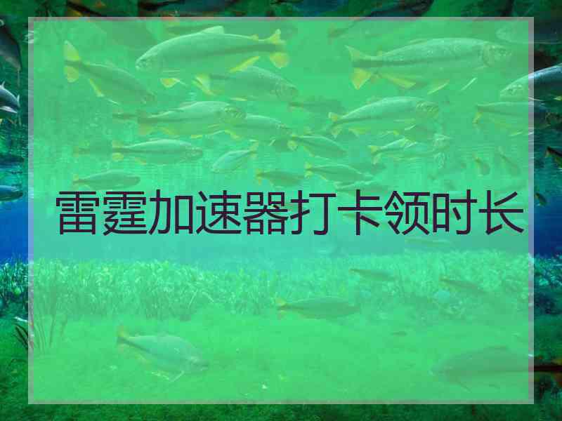 雷霆加速器打卡领时长