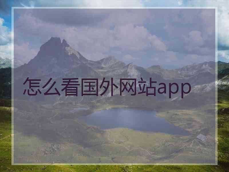 怎么看国外网站app