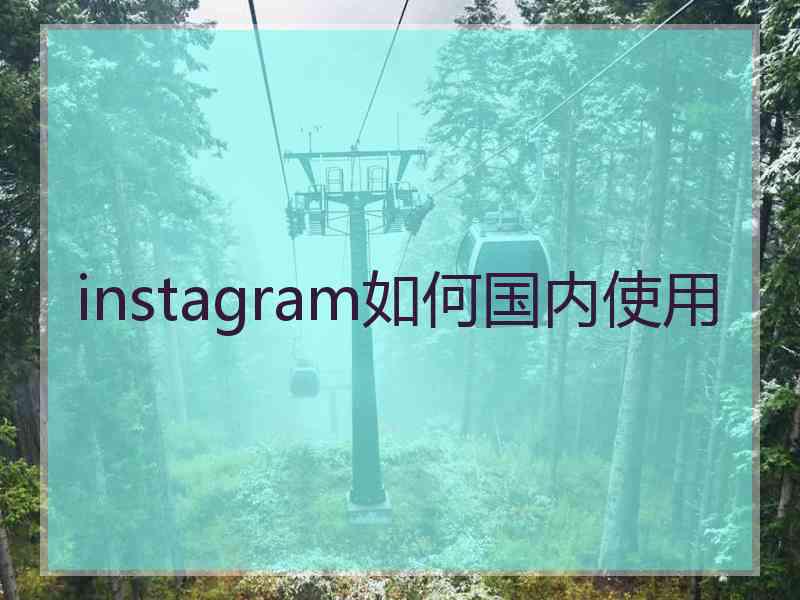 instagram如何国内使用