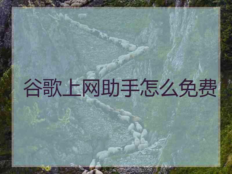 谷歌上网助手怎么免费