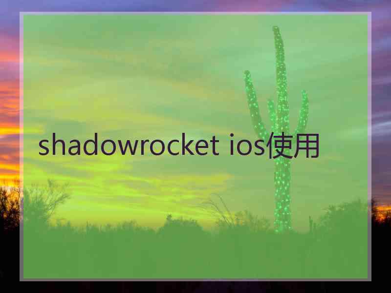 shadowrocket ios使用