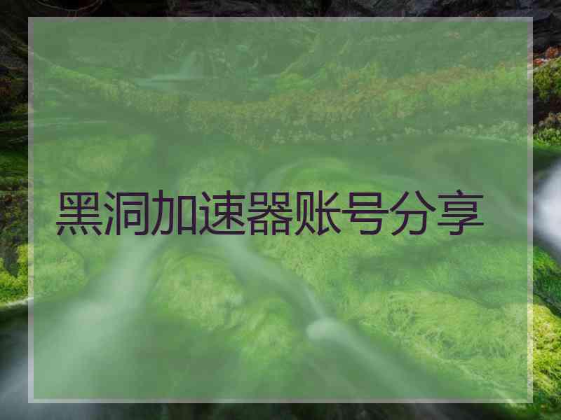 黑洞加速器账号分享