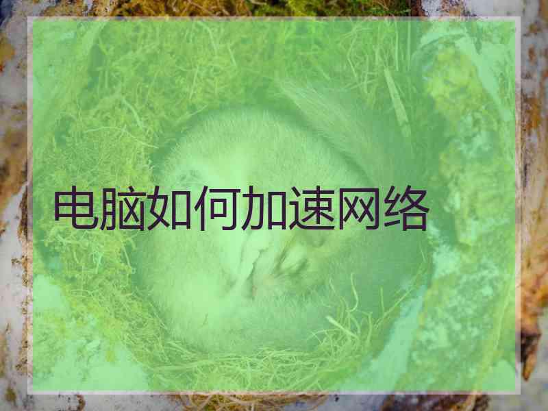 电脑如何加速网络