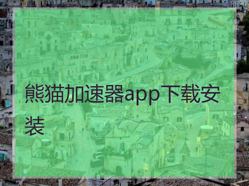 熊猫加速器app下载安装