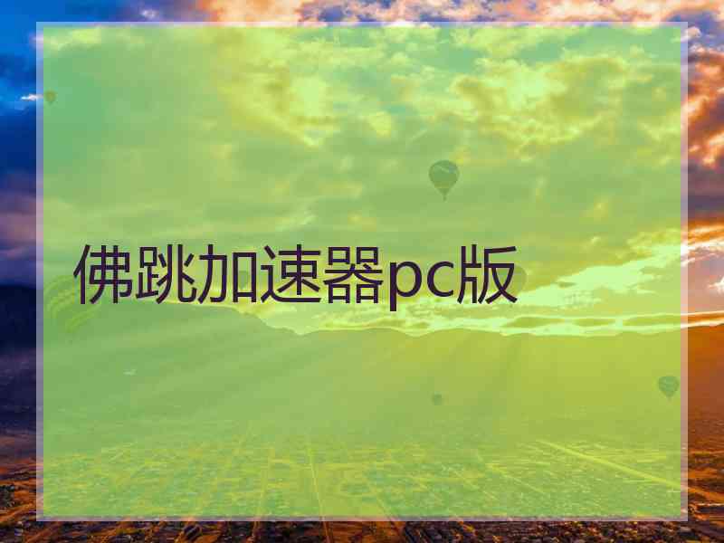 佛跳加速器pc版