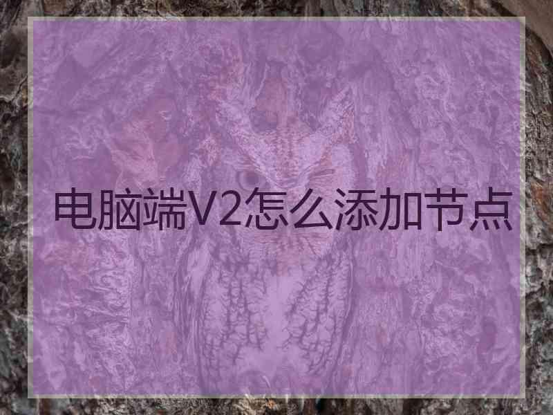 电脑端V2怎么添加节点