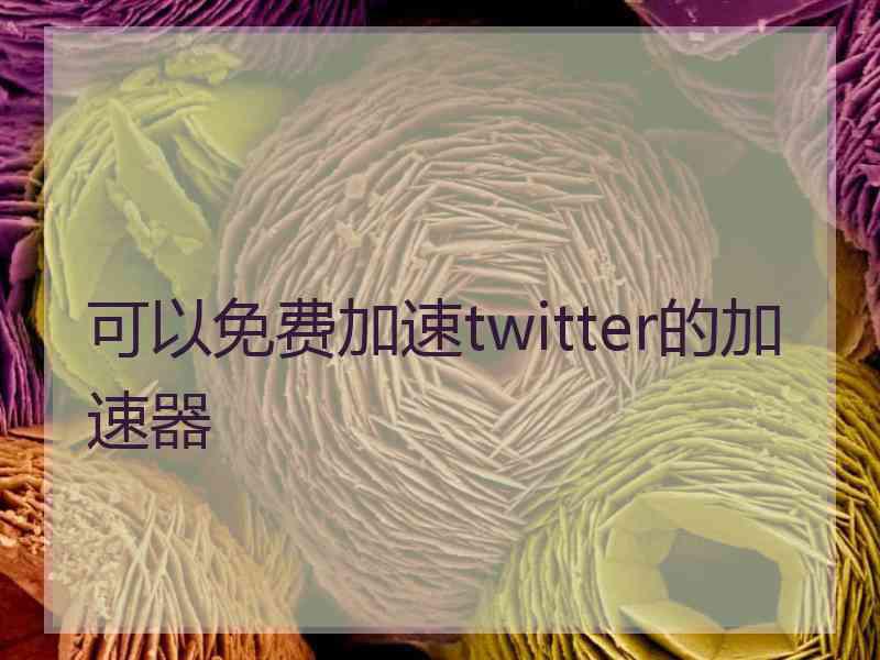 可以免费加速twitter的加速器