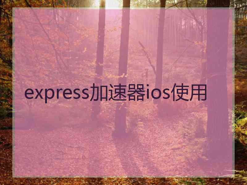 express加速器ios使用