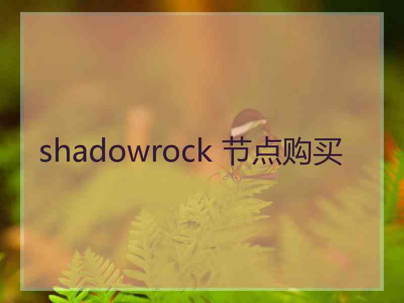 shadowrock 节点购买