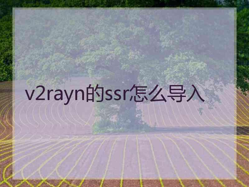 v2rayn的ssr怎么导入